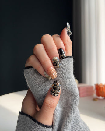 Gayer-Anderson Cat custom press-on nails — available in multiple shapes and sizes