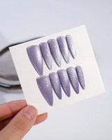 Elegant Purple cat - eye - Joyeenails - CE011 - XS / Long Stiletto