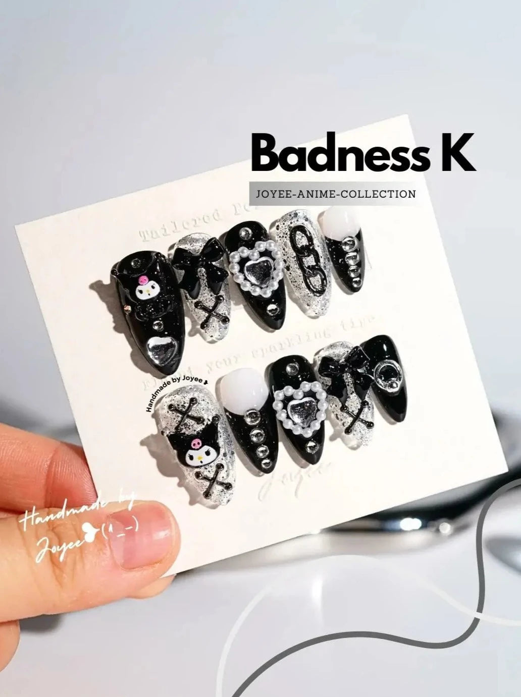 Joyee-handmade-press-on-nails-Badness-K