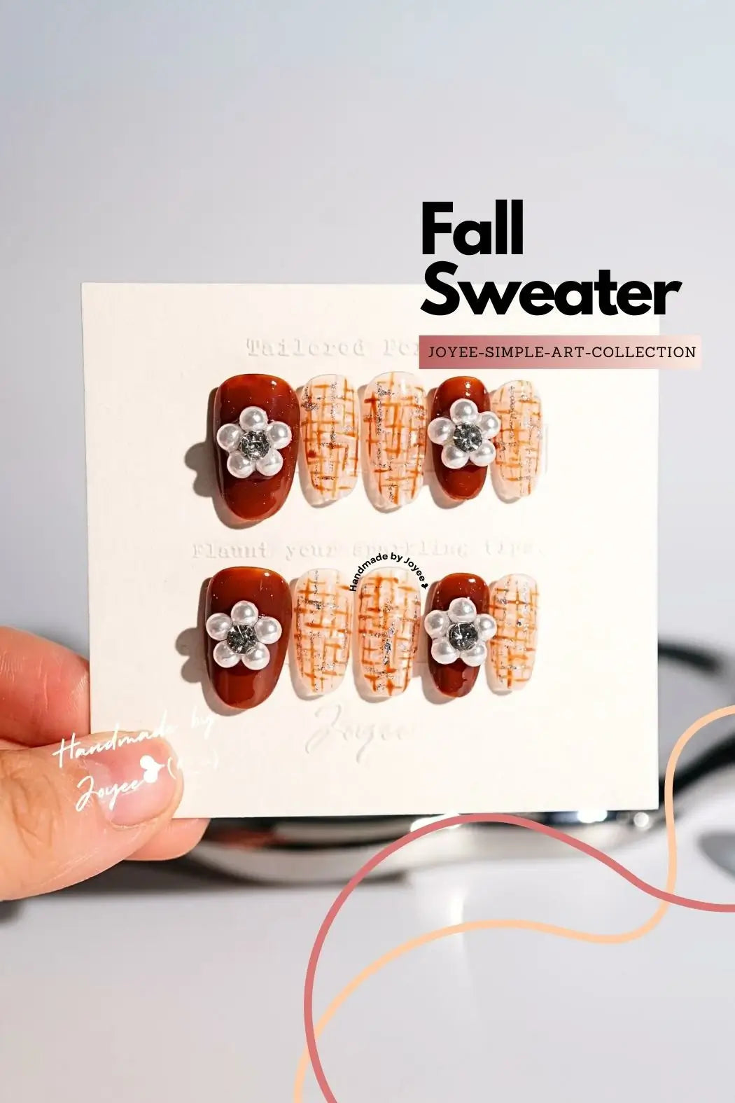 Handmade- Fall Sweater press on nails Press On Nail Set
