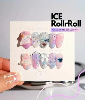 Joyee Ice RollrRoll Med Oval Press - on nails | Ready to ship - Joyeenails - AN048 - Ready - XS / Medium Oval