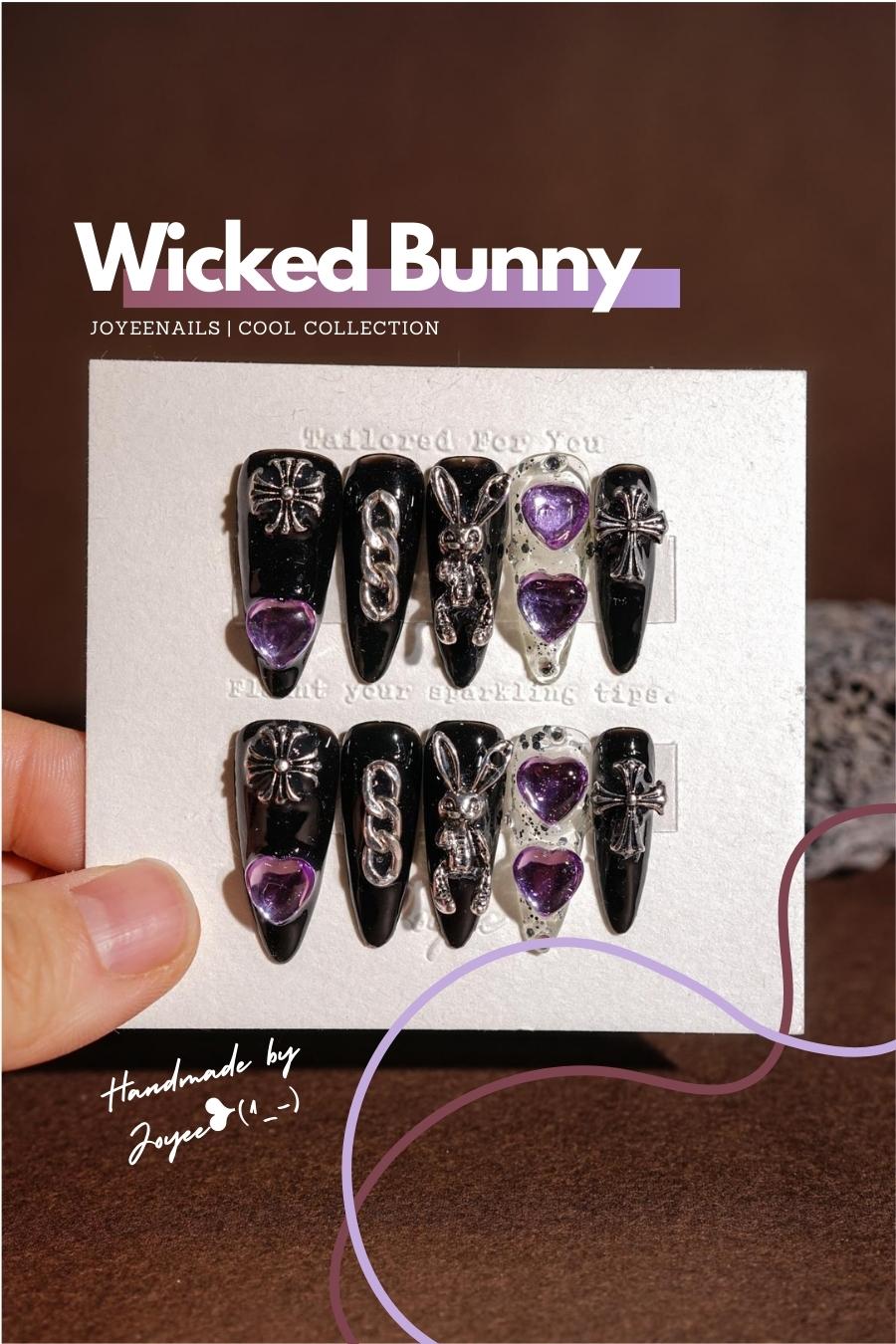 Joyee-handmade-press-on-nails-wicked-bunny-nail