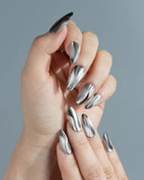 Noir Ribbons nails — Phantom Black & Deep by Joyee Nails