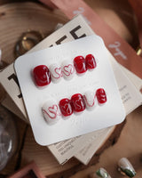 Red String nails — Deep Wine Red & by Joyee Nails