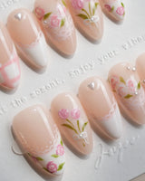 Cottage Mail nails — Sweet Pastoral Style, Hand-painted by Joyee Nails