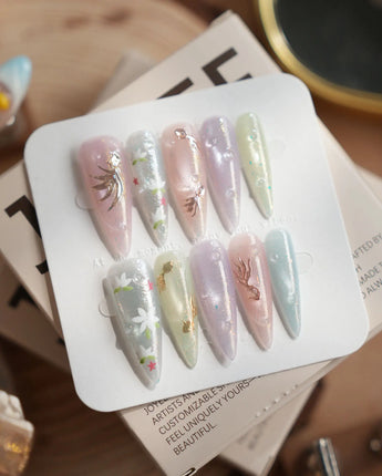 Koi Dream nails — Shimmering Mermaid Pearl, Metallic by Joyee Nails