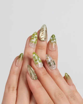 Dragonfly Pond nails — Mori Fairy Dream, 3D by Joyee Nails