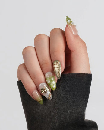 Dragonfly Pond nails — Mori Fairy Dream, 3D by Joyee Nails