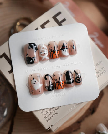 Just Trick nails — halloween mix design nude by Joyee Nails