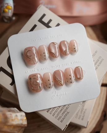 Champagne Nova nails — Icy Nude Pink & by Joyee Nails
