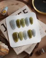 Moss Code nails — Vintage Olive Green & by Joyee Nails