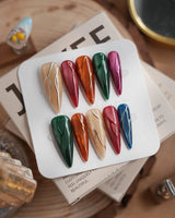 Confetti Pop nails — Multicolor Gemstone Palette, Metallic by Joyee Nails