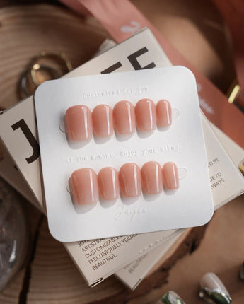 Pure Touch press-on nails — Minimalist Nude Pink,ombre handmade nail art by Joyee Nails