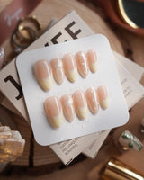 Butter Bow press-on nails — Creamy Soft Yellow, Lace