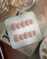 Spotlight Muse nails — Soft Nude Pink, Silver by Joyee Nails