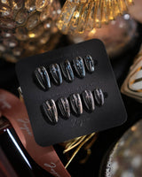 Glitter Logic·Black press-on nails — Obsidian Black & Aurora