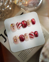 Ruby Night nails — Glitzy Red & Gold by Joyee Nails