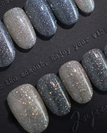 Icy Fog nails — Space Gray & Aurora by Joyee Nails