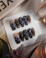 Midnight Muse nails — Shimmering Silver & Obsidian by Joyee Nails