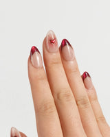 Sweet Venom nails — Ruby Red French, gold by Joyee Nails