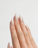 Sheer Stardust nails — Icy Nude Ombre Gradient, by Joyee Nails