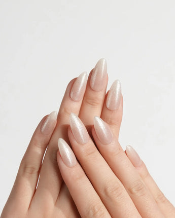 Sheer Stardust press-on nails — Icy Nude Ombre Gradient,
