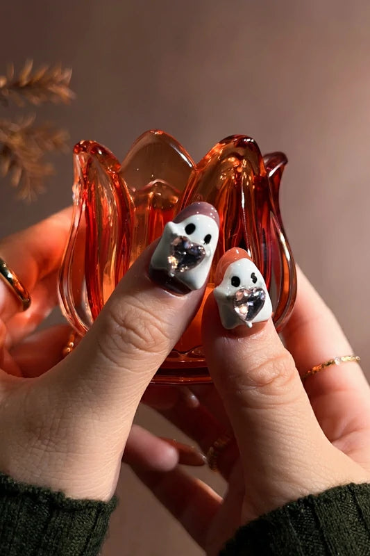 Handmade- Cute Ghost Vivi Press On Nail Set