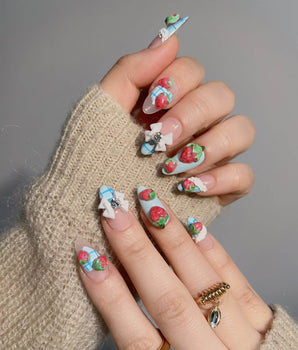 Berry World Short Almond Press on nails | Ready to ship - Joyeenails - CU031 - Ready - XS / Short Almond