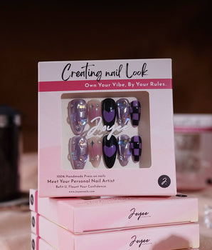 Purple Frost Medium Almond Press on Nails | Ready to ship - Joyeenails - DO028 - Ready - S / Medium Almond