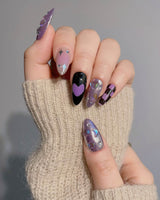 Purple Frost Medium Almond Press on Nails | Ready to ship - Joyeenails - DO028 - Ready - L / Medium Almond