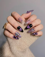 Purple Frost Medium Almond Press on Nails | Ready to ship - Joyeenails - DO028 - Ready - XS / Medium Almond