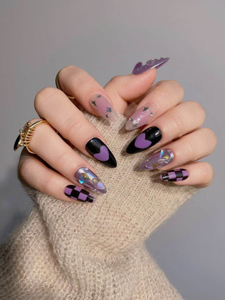 Purple Frost | Ready to ship press-on nails by Joyee Nails