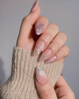 Nude Pink Siren Song Short Almond Press on nails | Ready to ship - Joyeenails - CU029 - 1 - Ready - M / Short Almond
