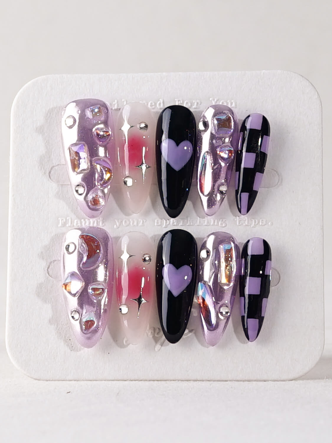 Handmade- Purple Frost Press On Nail Set