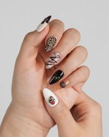 Chocolate Box press-on nails with handmade 3D chocolate bonbons and glossy gel finish