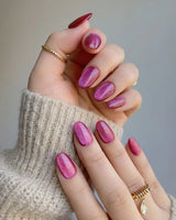Fuchsia Cat-eye handmade press-on nails featuring Fuchsia Cat eye
