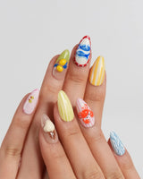 Amalfi Day graphic Amalfi Coast nails with cobalt starfish and little red crab