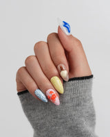 Amalfi Day pop-art Italian summer nails with lobster red and candy pink details