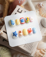 Amalfi Day vacation press-on nails in extra short squoval shape