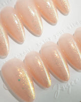 Apricot Fizz nails — Icy Nude-Orange Ombre Gradient, by Joyee Nails