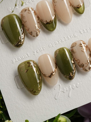 Aquagrass - Liquid Ballerina press-on nails by Joyee Nails
