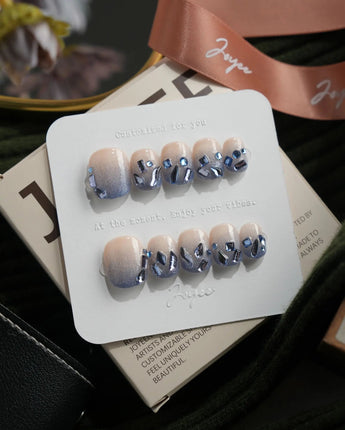 Azure Dream extra short squoval press-on nails