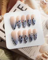 Azure Dream Medium Stiletto press on nails, handmade custom nails by Joyeenails