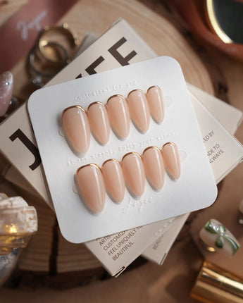 Bare Skin press-on nails — Minimalist Nude Chic, Champagne
