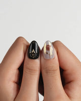 Baroque Noir press-on nails — Mysterious Glossy Black &