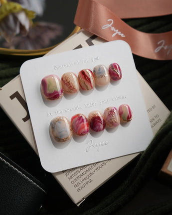 Baroque Palette extra short squoval press-on nails