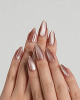 Beam Team #2 press-on nail set — black cat eye design, hand-painted with real gel polish