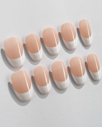 Belle Époque nail art close-up showing classic French tip nails details