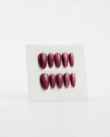 Ruby Red Cat-eye press-on nails — ruby red magnetic nails handmade nail art by Joyee Nails