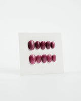 Ruby Red Cat-eye press-on nails — ruby red magnetic nails handmade nail art by Joyee Nails